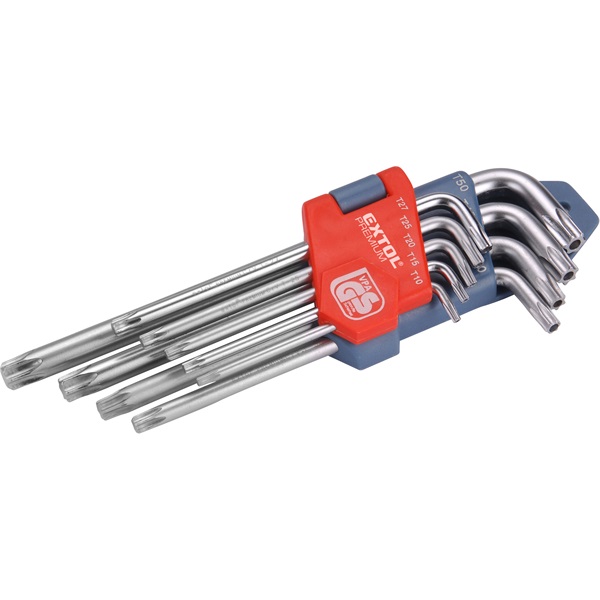 TORX KULCS KÉSZLET, 9 DB LYUKAS BLISZTERBEN TORX KULCS KÉSZLET, 9 DB LYUKAS BLISZTERBEN